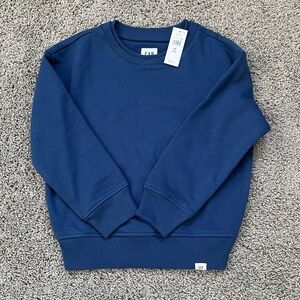 NWT Gap Kids Boy’s Relaxed Crewneck Sweatshirt, Blue Track, XS